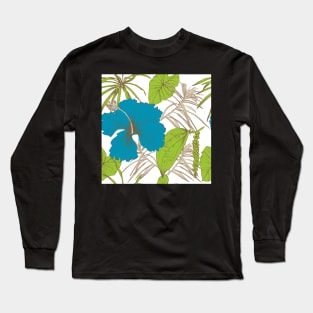 Tropical exotic flowers and leaves Long Sleeve T-Shirt